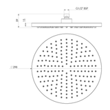 Phoenix Vivid Shower Rose 300Mm Round - Brushed Nickel V5005-40