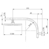 Vivid Curved Phoenix Shower Arm & 230Mm Rnd Rose - Chrome