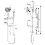 Vivid Hand Shower Phoenix On Rail - Chrome