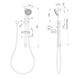 Vivid Premium Phoenix Rail Shower - Chrome