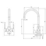 Vivid Filtered Sink Phoenix Mixer 220mm Gooseneck No Filters  - Chrome