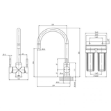 Vivid Filtered Sink Phoenix Mixer 220mm Gooseneck With Filters - Chrome