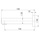 Vivid Wall Phoenix Bath Outlet 150Mm - Chrome