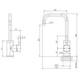 Vivid Sidelever Phoenix Mixer 160mm Squareline - Chrome