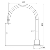 Vivid Pin Lever Hob Spa Oulet Gooseneck - Chrome