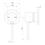 Vivid Slimline Switchmix Shower/Wall Phoenix Mixer 60mm Backplate Fit off Kit - Matte Black
