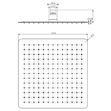 Vivid Slimline Phoenix Shower Rose 300Mm Slimline Square S/S