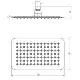 Vivid Slimline Phoenix Shower Rose 250X150mm Slimline Rectangle S/S