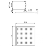 Vivid Slimline Flush Mount Ceiling Phoenix Shower 300Mm Square - Chrome