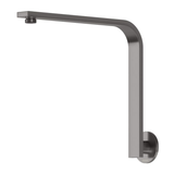 Vivid Slimline High Rise Phoenix Shower Arm Round Plate - Brushed Carbon