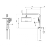 Vivid Slimline Compact Twin Phoenix Shower - Brushed Gold