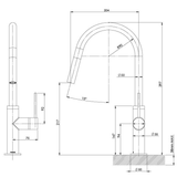 Vivid Slimline Pull Out Sink Phoenix Mixer - Brushed Carbon