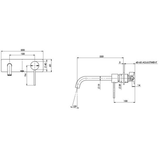 Wall Basin Phoenix Vivid Slimline Mixer Set 230mm - Matte Black