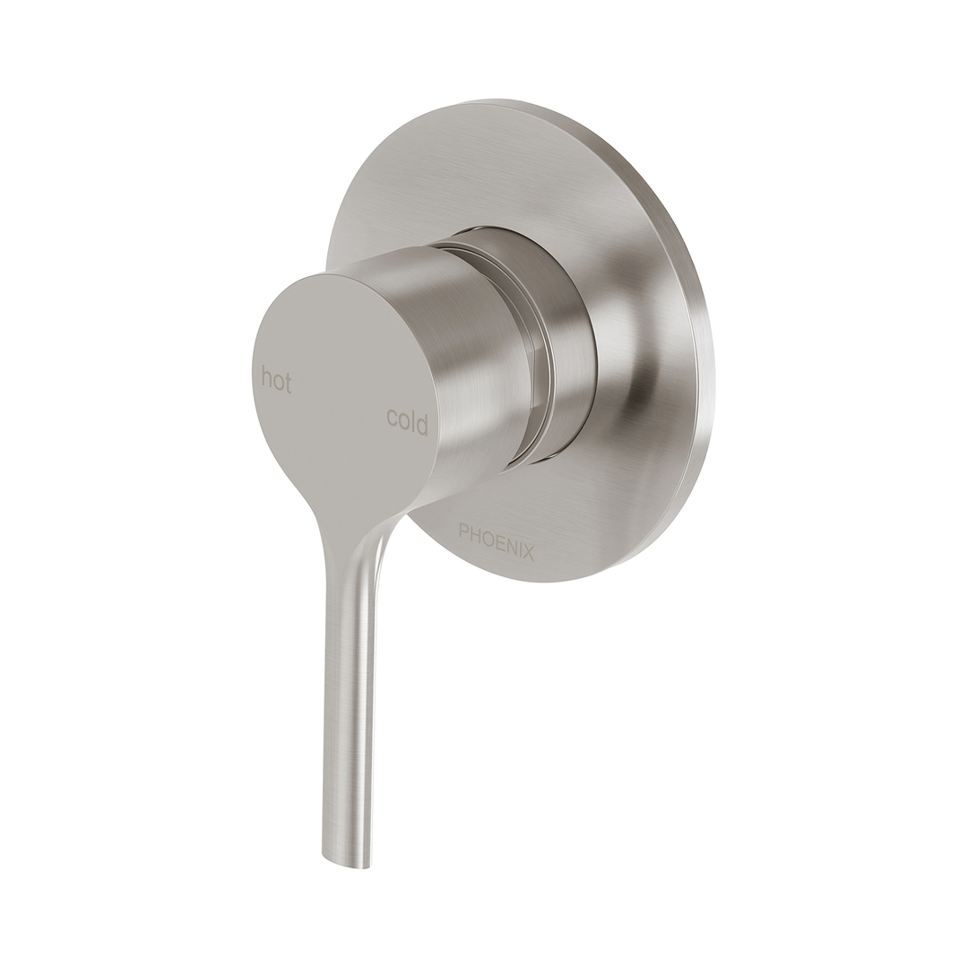 Phoenix Vivid Slimline Oval Switchmix Shower/Wall Mixer Fit Off Kit - Brushed Nickel
