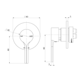 Vivid Slimline Oval Switchmix Shower/Wall Phoenix Mixer Fit off Kit - Brushed Nickel