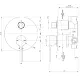 Phoenix Vivid Slimline Oval Switchmix Shower/Bath Diverter Mixer Fit Off Kit - Chrome