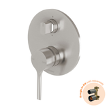 Vivid Slimline Oval Switchmix Shower/Bath Diverter Phoenix Mixer Fit-Off Kit Only = Brushed NIckel