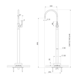 Vivid Slimline Oval Floor Mounted Bath Phoenix Mixer - Chrome