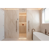 Meir Heated Vertical Towel Rail - Lustre Bronze