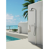 Zen Ss316L Outdoor Freestanding Nero Shower Column - Brushed Nickel
