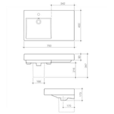 Liano Nexus 750 Wall Caroma Basin Rh 1 Tap Hole