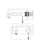 Opal Wall Basin/Bath Mixer - Gunmetal