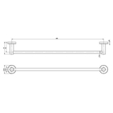 Radii Ss 316 Single Phoenix Towel Rail Round Plate 600Mm Stainless Steel