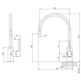 Vivid Slimline Sink Phoenix Mixer 220mm G/Neck - Chrome