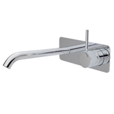 Kaya Up Basin/Bath Wall Fienza Mixer Set 200mm Outlet Set Rectangular Plate - Chrome/Chrome