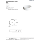 Arcisan Xoni Thin Round Above Counter Streamline Basin 400mm - Dia White