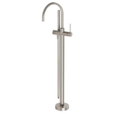 Vivid Slimline Floor Mounted Bath Phoenix Mixer With Hand Shower - Brushed Nickel