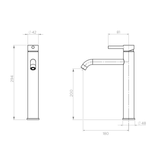 Axus Extended Height Basin Arcisan Streamline Mixer - Chrome