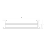Axus Double Streamline Towel Rail 60cm - White