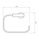 Axus Streamline Towel Ring - Brushed Gun Metal