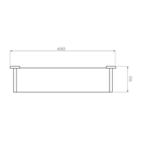 Axus Glass Streamline Shelf 49cm - Chrome