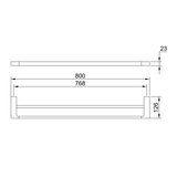 Eneo Double Streamline Towel Rail 80cm - Brushed Brass PVD