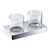 Eneo Double Streamline Glass Holder - Chrome