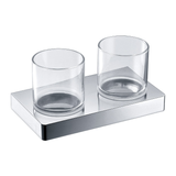 Eneo Double Streamline Glass Holder - Chrome