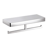 Arcisan Eneo Double Streamline Toilet Roll Holder With Shelf 30cm - Chrome