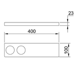 Eneo Streamline Shelf With Double Glass Holder 40Cm - Matt Black