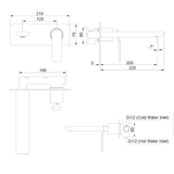 Synergii Wall Mounted Basin Streamline Mixer - Matt Black