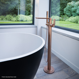 Synergii Free Standing Bath Streamline Mixer With Handshower - Matte Black