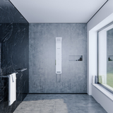 Streamline Synergii Shower Panel Right Side Operation Retrofittable Multi-Function Shower Tower - Matte White