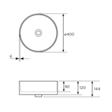 Arcisan Xoni 40 Dia Thin Round Above Counter Streamline Basin - Matt Black