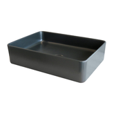 Arcisan Xoni Thin Rect Above Counter Streamline Basin 500mm X 350mm - Matt Black