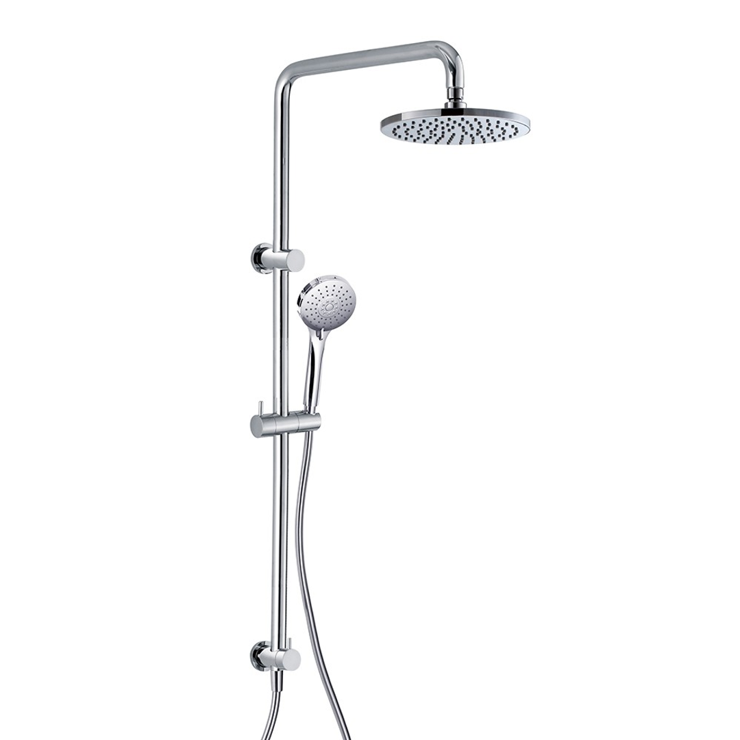 Streamline Axus Shower Column with Slide Rail & Bottom Diverter - Brushed Brass
