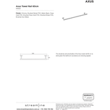 Arcisan Axus Single Streamline Towel Rail 60cm - Chrome