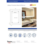 Backlit Rectangular Thermogroup Mirror With Border Cool Light Includes Thermogroup Mirror Demister - 1200x800x45mm 66Watts