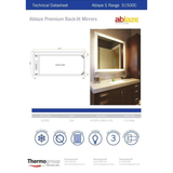 Backlit Square Thermogroup Mirror Without Border Cools Includes Thermogroup Mirror Demister - 900x900x45mm 68Watts