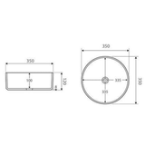 Reba Above Counter Basin 360 X 360 X 120mm Fienza - Matt Black